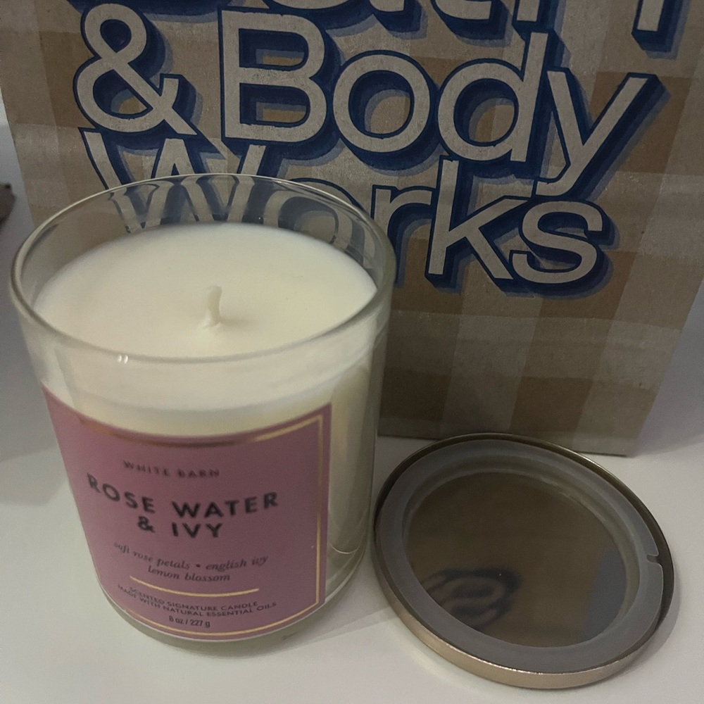 Brand New Bath & Body Works Rose Water & Ivy Single Wick